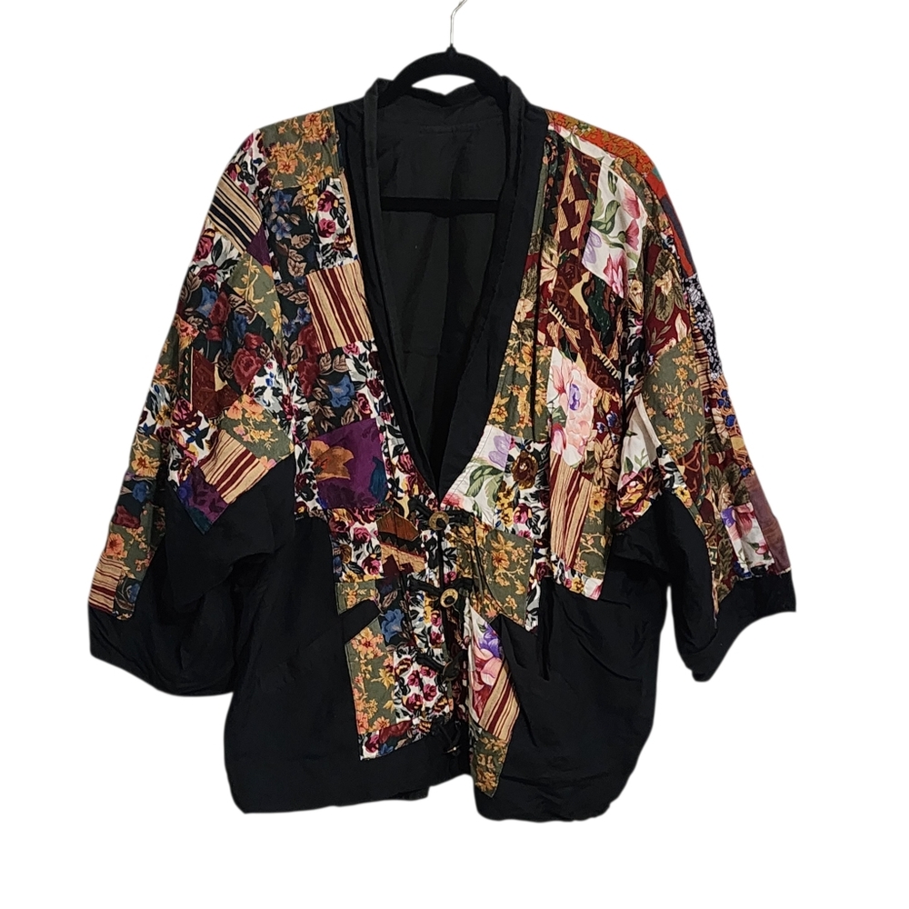 Handmade Patchwork Cardigan Jacket One Size Artsy Boho Bohemian Indie Grunge